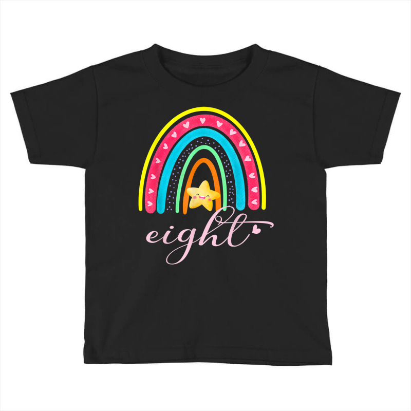 Eight Year Old Rainbow 8th Birthday For Girls Toddler T-shirt by August | Artistshot