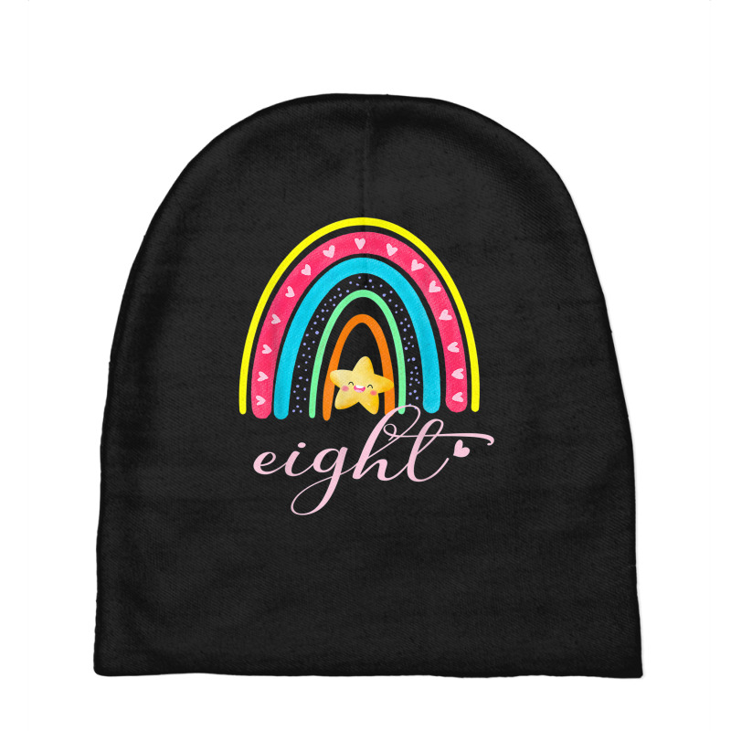 Eight Year Old Rainbow 8th Birthday For Girls Baby Beanies by August | Artistshot