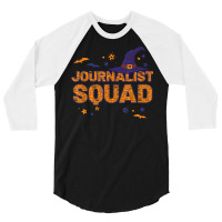 Journalist Squad Witch Halloween Matching Reporter 3/4 Sleeve Shirt | Artistshot