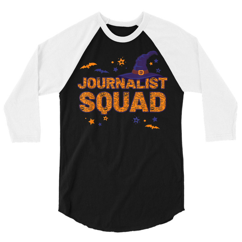 Journalist Squad Witch Halloween Matching Reporter 3/4 Sleeve Shirt | Artistshot