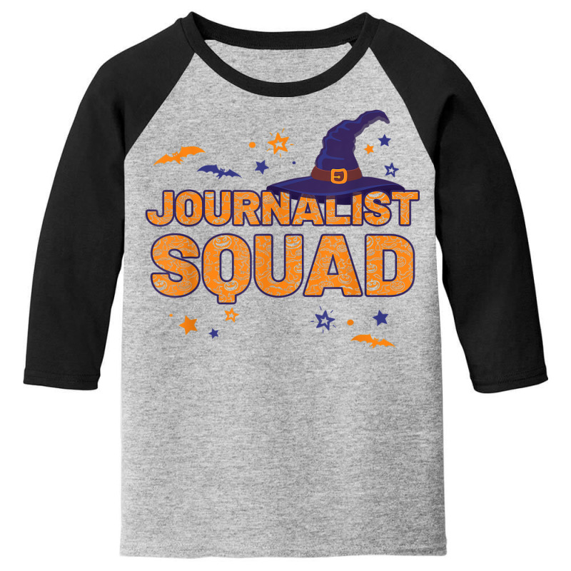 Journalist Squad Witch Halloween Matching Reporter Youth 3/4 Sleeve | Artistshot