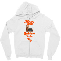 Sleeps With Yorkshire Terrier Zipper Hoodie | Artistshot