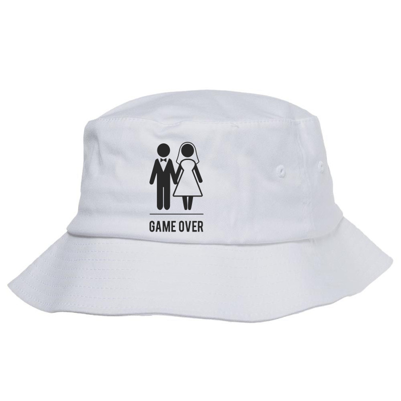 Game Over Bride And Groom Funny Bucket Hat. By Artistshot