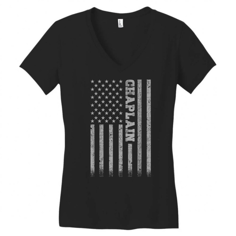 Chaplain American Flag T Shirt Women's V-Neck T-Shirt by cm-arts | Artistshot