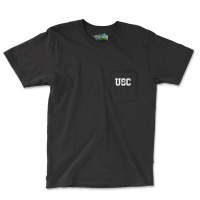 Usc Womens Block 1880 White V-neck Pocket T-shirt | Artistshot