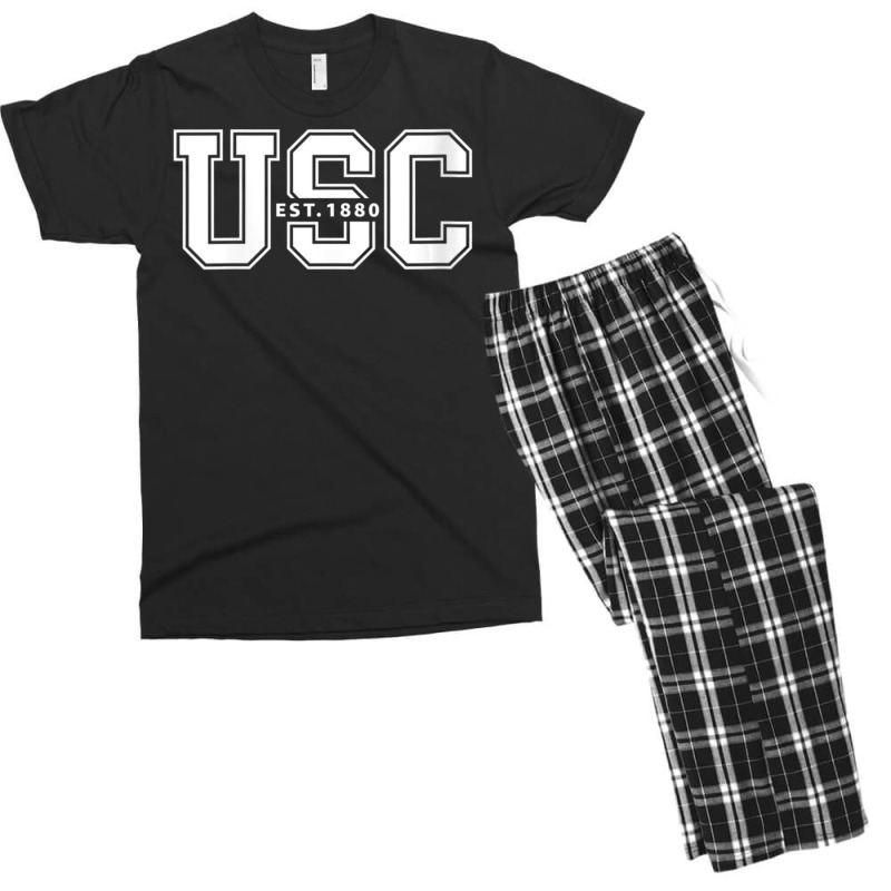 Usc Womens Block 1880 White V-neck Men's T-shirt Pajama Set | Artistshot