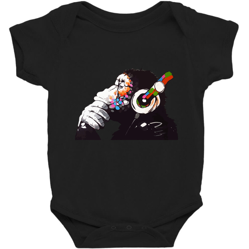 Banksy Dj Monkey Thinker Baby Bodysuit by Kosdapen517 | Artistshot