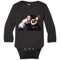 Banksy Dj Monkey Thinker Long Sleeve Baby Bodysuit | Artistshot