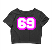 Purple Number Sixty Nine 69 Magenta Sport Font Crop Top | Artistshot