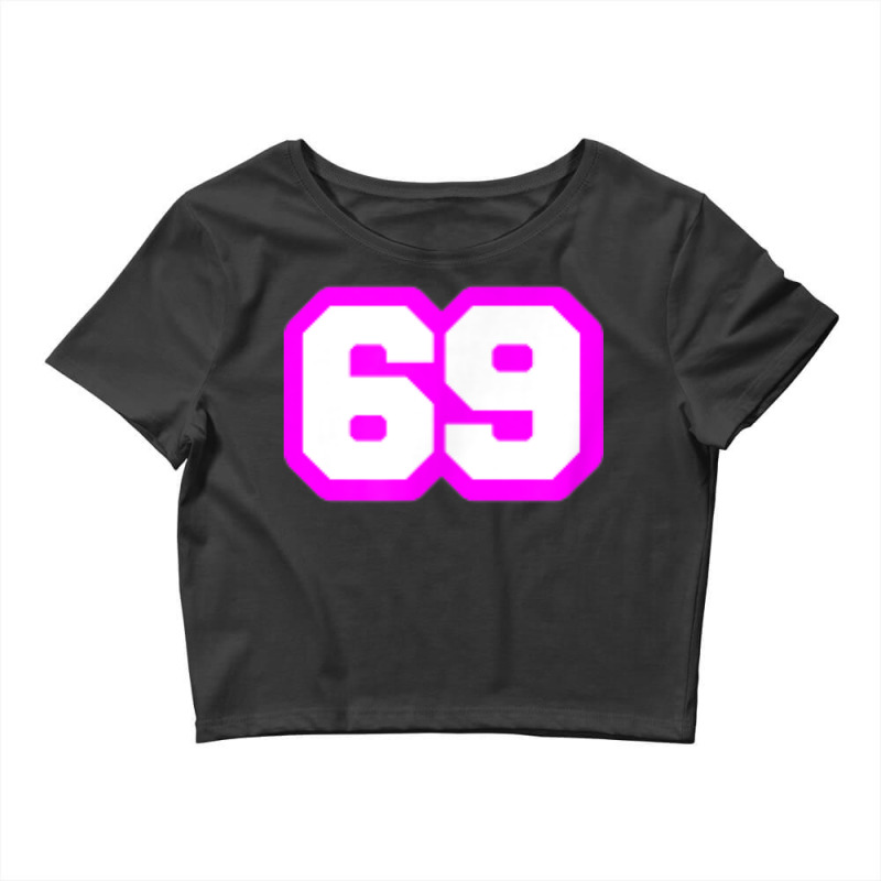 Purple Number Sixty Nine 69 Magenta Sport Font Crop Top by Clinical | Artistshot