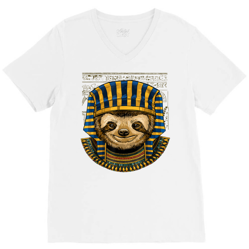 Sloth Egyptian Pharaoh Historian Archaeologist T Shirt V-neck Tee | Artistshot