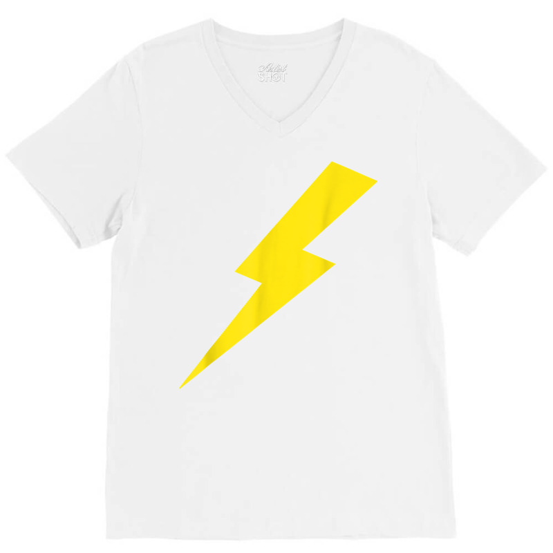 Lightning Bolt Yellow Print T Shirt V-Neck Tee by cm-arts | Artistshot