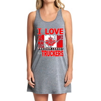 Convoy Truck For Freedom -liberte - I Love The Truckers Red Letters Tank Dress | Artistshot