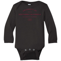 Usc Womens Cardinal 1880 Los Angeles California V-neck Long Sleeve Baby Bodysuit | Artistshot