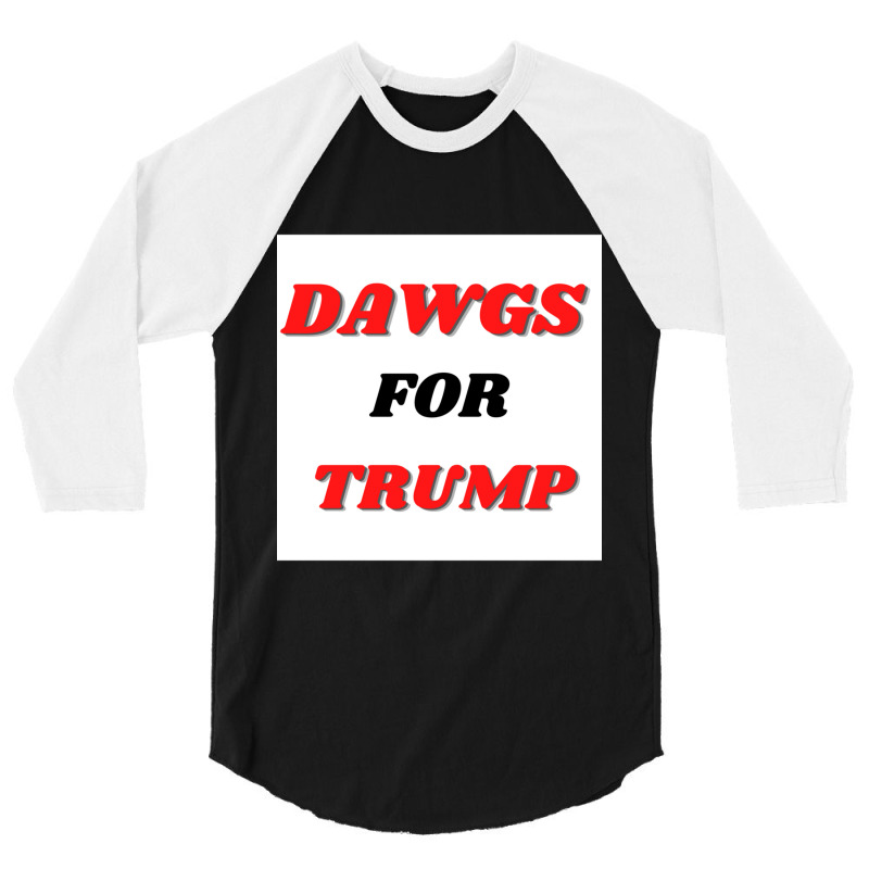 Dawgs For Trump Gameday Button 3/4 Sleeve Shirt | Artistshot