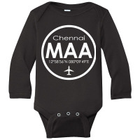 Maa, Chennai International Airport Long Sleeve Baby Bodysuit | Artistshot