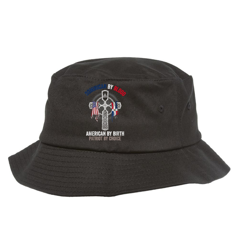 Dominican By Blood American By Birth Dominican Republic Flag T Shirt Bucket Hat by cm-arts | Artistshot