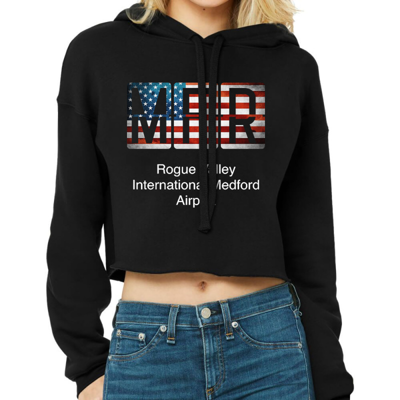 Mfr Rogue Valley International Medford Airport Cropped Hoodie by fenderbendable | Artistshot