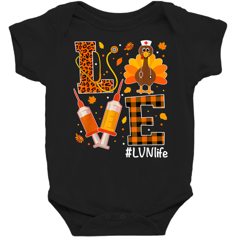 Love Nurse Life Shirt Turkey Syringe Thanksgiving Lvn Nurse T Shirt Baby Bodysuit | Artistshot