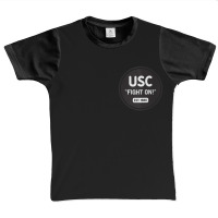 Usc Womens Fight On! Badge 1880 Black V-neck Graphic Youth T-shirt | Artistshot