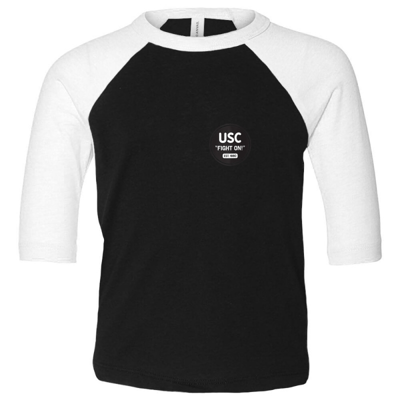 Usc Womens Fight On! Badge 1880 Black V-neck Toddler 3/4 Sleeve Tee | Artistshot