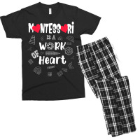 Montessori Quote Valentines Day Montessori Teachers Men's T-shirt Pajama Set | Artistshot