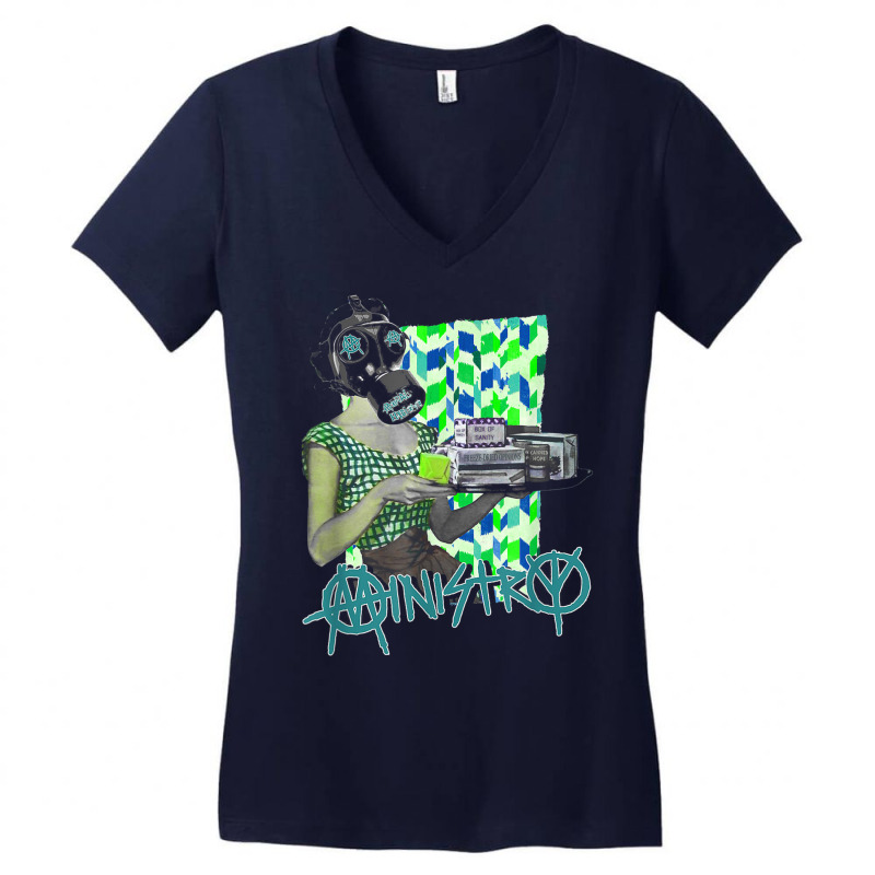 Ministry – Moral Hygiene Gas Mask T Shirt Women's V-Neck T-Shirt by vacheu | Artistshot