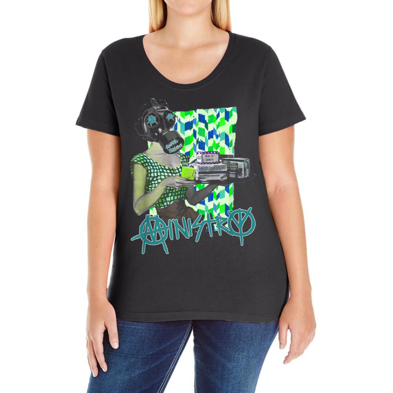 Ministry – Moral Hygiene Gas Mask T Shirt Ladies Curvy T-Shirt by vacheu | Artistshot