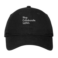 Stop Collaborate Listen Teacher Grade Level Plc Students Adjustable Cap | Artistshot