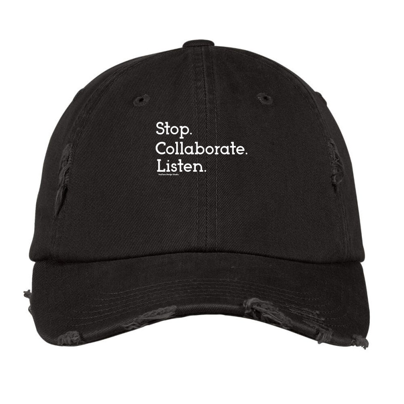 Stop Collaborate Listen Teacher Grade Level Plc Students Vintage Cap by cm-arts | Artistshot