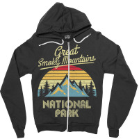 Vintage Great Smoky Mountains National Park Mountain T Zipper Hoodie | Artistshot