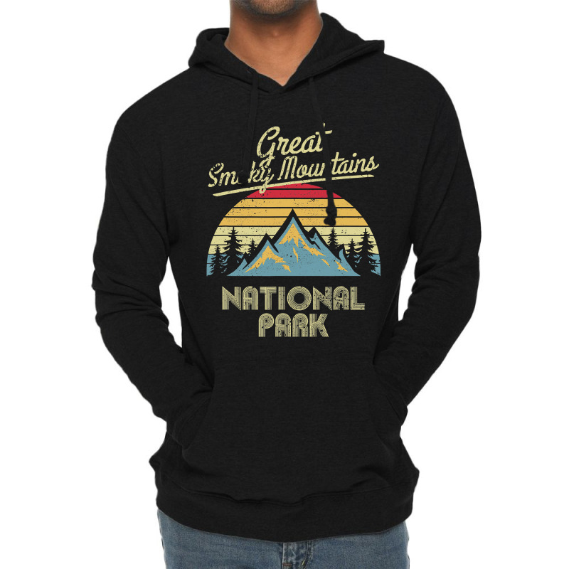 Vintage Great Smoky Mountains National Park Mountain T Lightweight Hoodie | Artistshot