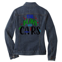 Still Plays With Cars Cool Novelty Child Parent Novelty Item Ladies Denim Jacket | Artistshot