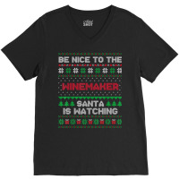 Xmas Gift For Winemaker Winemaker Ugly Sweater T Shirt V-neck Tee | Artistshot