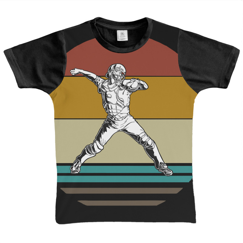 Retro Baseball Thrower On A 80s Sun Background Graphic Youth T-shirt by Hayward Michel | Artistshot