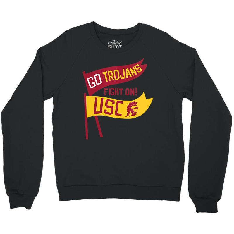 Usc Womens Go Trojans Cardinal Gold Pennant Fight On! V-neck Crewneck Sweatshirt by Kandurip541 | Artistshot