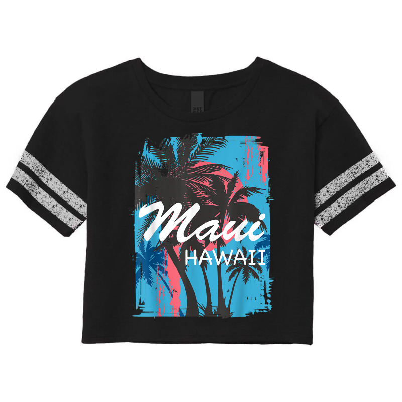 Vintage Maui Hawaii Hawaiian Island Palm Tree Beach Tropical T Shirt Scorecard Crop Tee by cm-arts | Artistshot