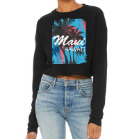 Vintage Maui Hawaii Hawaiian Island Palm Tree Beach Tropical T Shirt Cropped Sweater | Artistshot