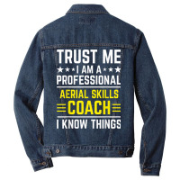 Professional Aerial Skills Coach Funny Aerial Skills Coach Men Denim Jacket | Artistshot