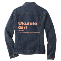 Ukulele  Girl - Ukulele Ladies Denim Jacket | Artistshot