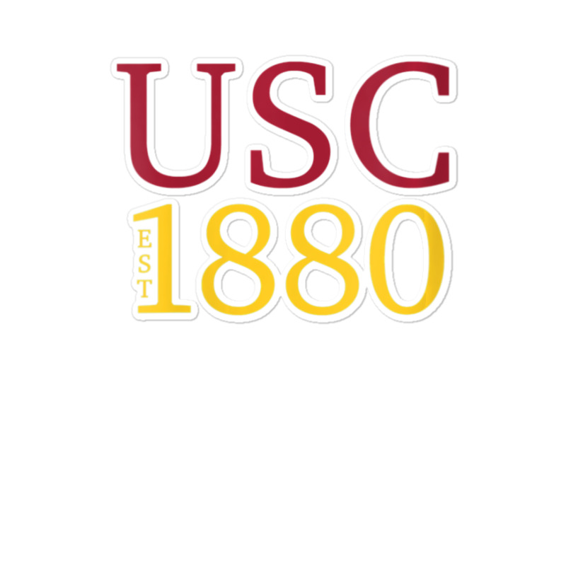 Usc Womens Ivy Font 1880 Cardinal Gold V-neck Sticker | Artistshot