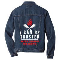 I Can Be Trusted With Sharp Objects ... Men Denim Jacket | Artistshot