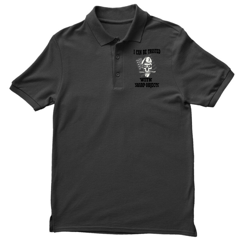 I Can Be Trusted With Sharp Objects Active Men's Polo Shirt | Artistshot