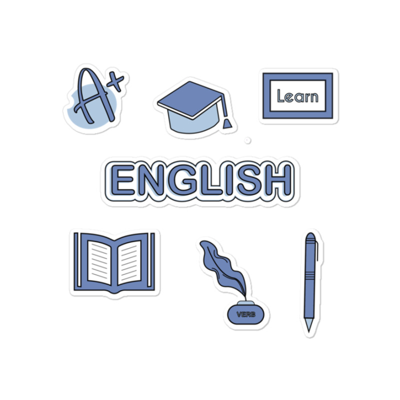 Light Blue English School Subject  Pack Sticker | Artistshot