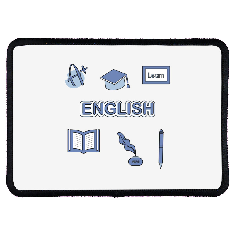 Light Blue English School Subject  Pack Rectangle Patch | Artistshot