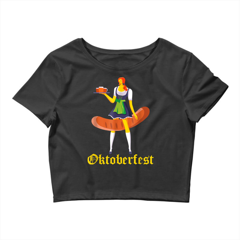 Prost! Oktoberfest Welcome To The Sausage Party German Beer T Shirt Crop Top by montistd | Artistshot