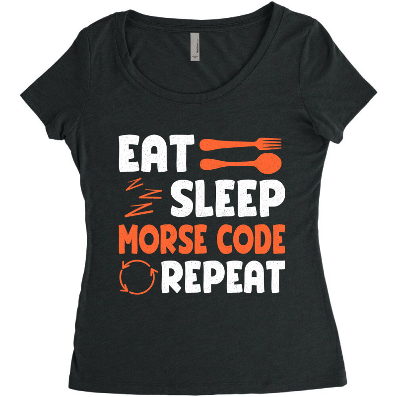 Morse Code Radio Ham Amateur Radio Operator Gift-cqhoi Women's Triblend Scoop T-shirt by fenderbendable | Artistshot