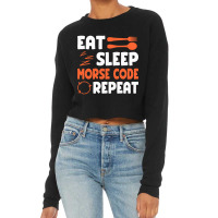 Morse Code Radio Ham Amateur Radio Operator Gift-cqhoi Cropped Sweater | Artistshot