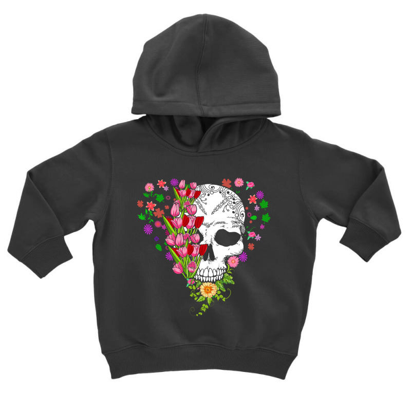 Muertos Day Floral Skeleton Horror Scary Halloween Toddler Hoodie by Quick Scully | Artistshot