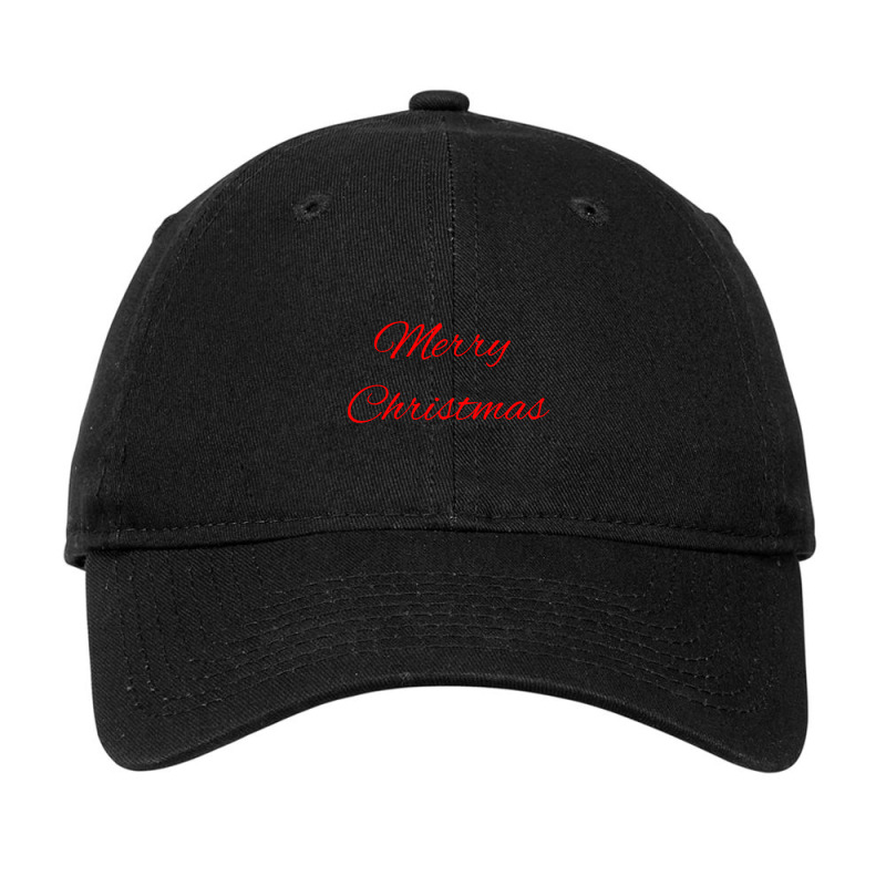 Merry Christmas Red Font Design Adjustable Cap by Kanmosrin52 | Artistshot